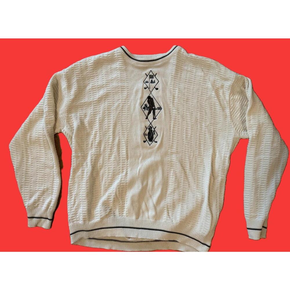 Carmel Golf Theme Pullover Cotton Sweater Men's Size XL Made In USA